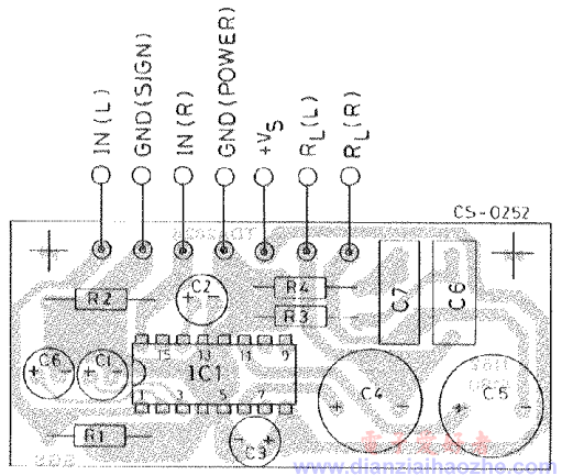 TDA2822双声道接法印刷电路板