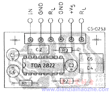 TDA2822 BTL接法印刷电路板