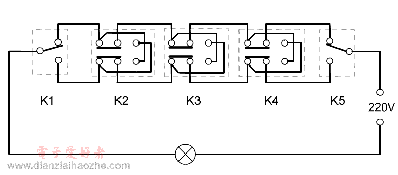 五控开关接线方法