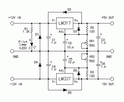 LM317/LM337正负5V稳压电路