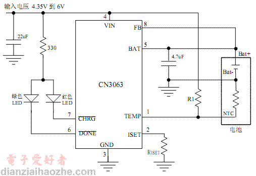 CN3063锂电池太阳能充电管理芯片