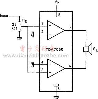 无需外部元件的TDA7050低电压音频放大IC