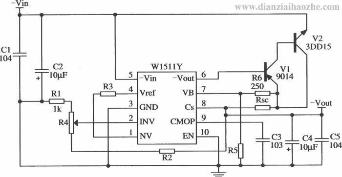 LW80L/M××的典型应用电路，W1511大电流应用