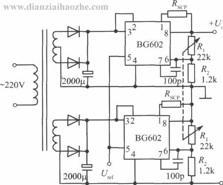 BG602组成的恒流源、稳压、功能扩展稳压电路