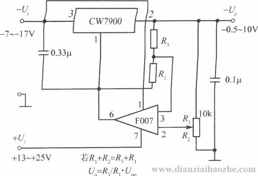 CW7900构成的高输入-高输出电压集成稳压电源电路