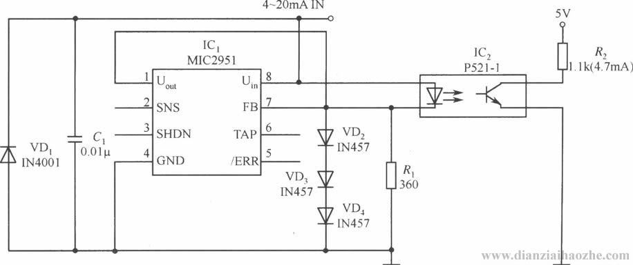 MIC2951多种应用电路-限流，指示等