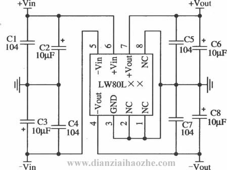 LW80L/M××的典型应用电路，W1511大电流应用