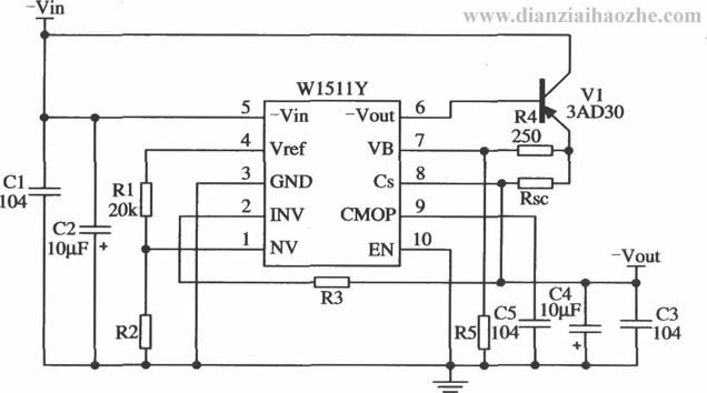 LW80L/M××的典型应用电路，W1511大电流应用