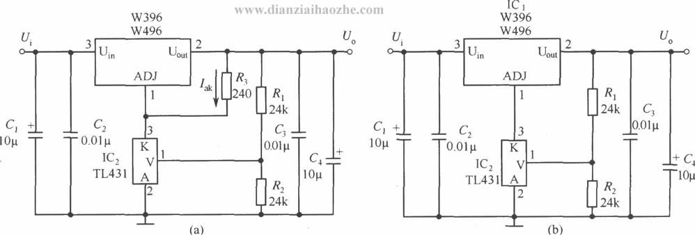 W723，W396／W496稳压器应用电路图