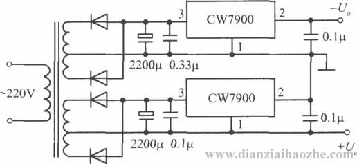 CW7900应用电路图集，与CW7800构成的正负电源电路