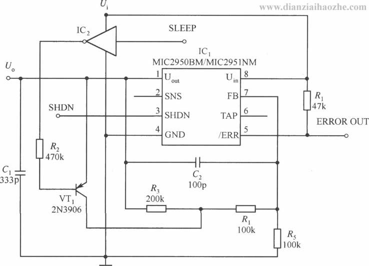 MIC2951稳压电源多功能扩展应用电路