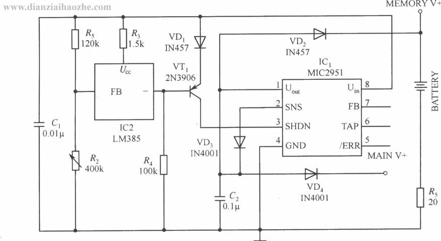 MIC2951应用电路及扩流电路