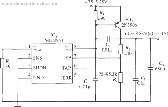 MIC2951应用电路及扩流电路