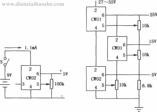 CW338/CW3085/CW105等稳压IC应用电路