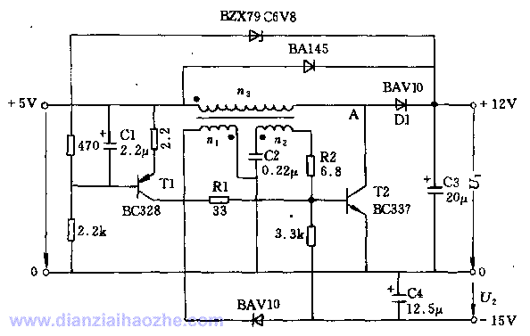 +5v转+12v/-15v(DC-DC)