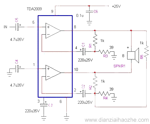 TDA2009 BTL工作模式