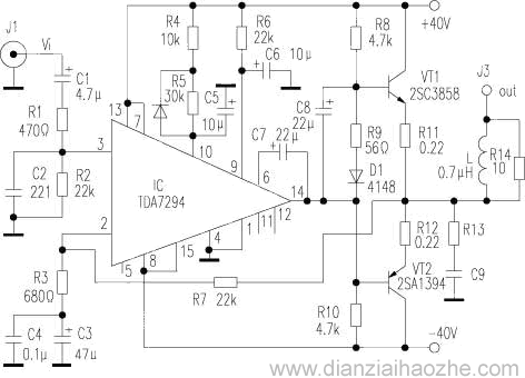 TDA7294推动的高保真功率放大器