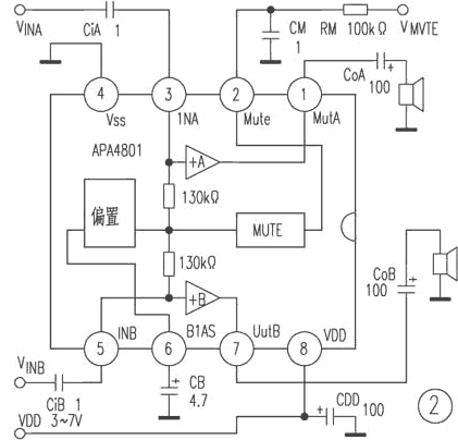 APA4801立体声音频放大电路