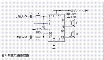 用TDA1554Q集成块搭建BTL双声道功放