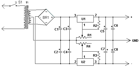 LM317/LM337可调正负电源