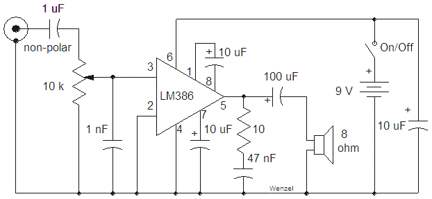 LM386的简单音频放大器