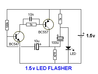 1.5V LED闪光电路