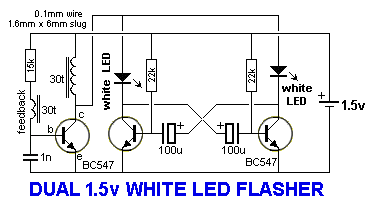 1.5V双白光LED闪光电路