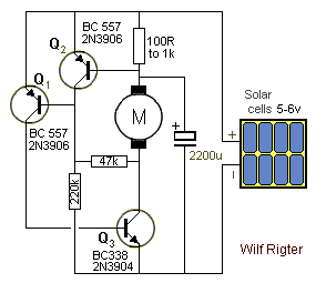 太阳能发动机（太阳能电池脉冲驱动电机）