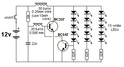 1瓦和1.5瓦LED驱动电路（12V升压驱动）
