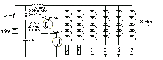 1瓦和1.5瓦LED驱动电路（12V升压驱动）