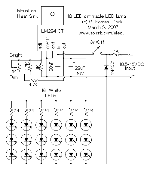 18个LED的可调光LED灯