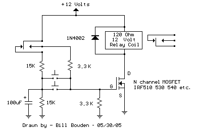 单个MOSFET继电器切换电路