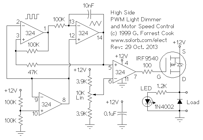 12V脉宽调制(PWM)电机/灯光控制器