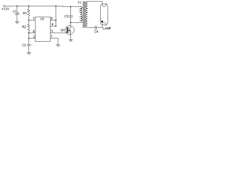 小功率荧光灯驱动电路（12V DC）
