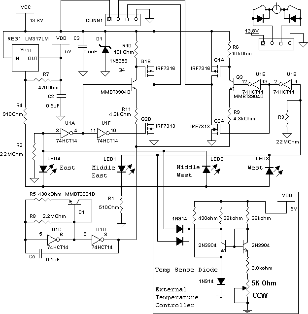 LED感应电子追踪器与H桥驱动器