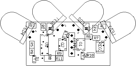 LED感应电子追踪器与H桥驱动器布局