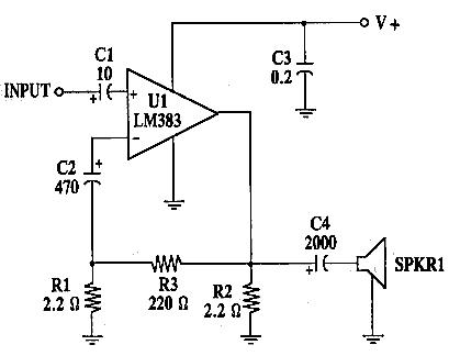 LM383 八瓦音频放大器
