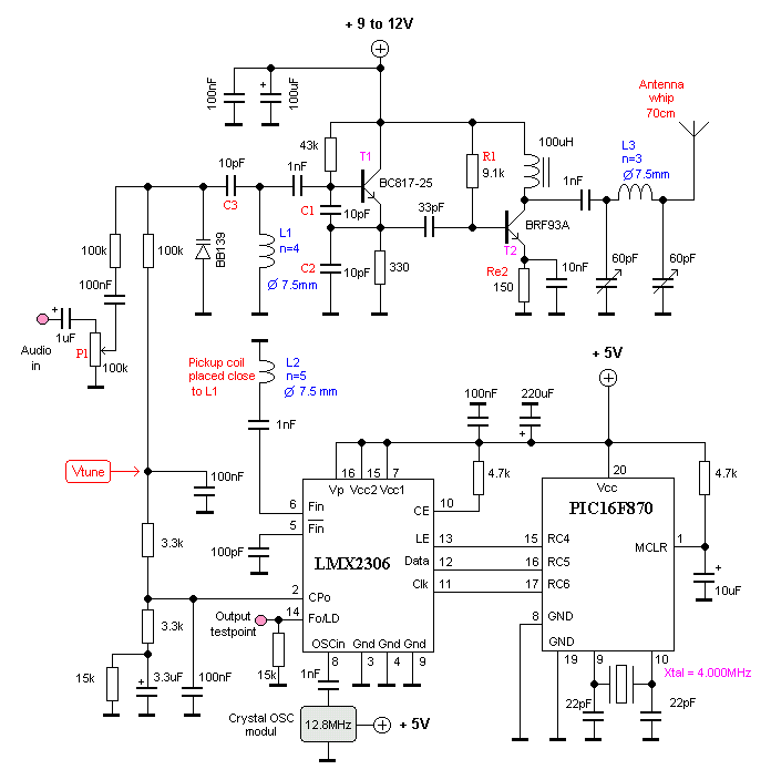 500mW的锁相环调频发射机88-108MHz