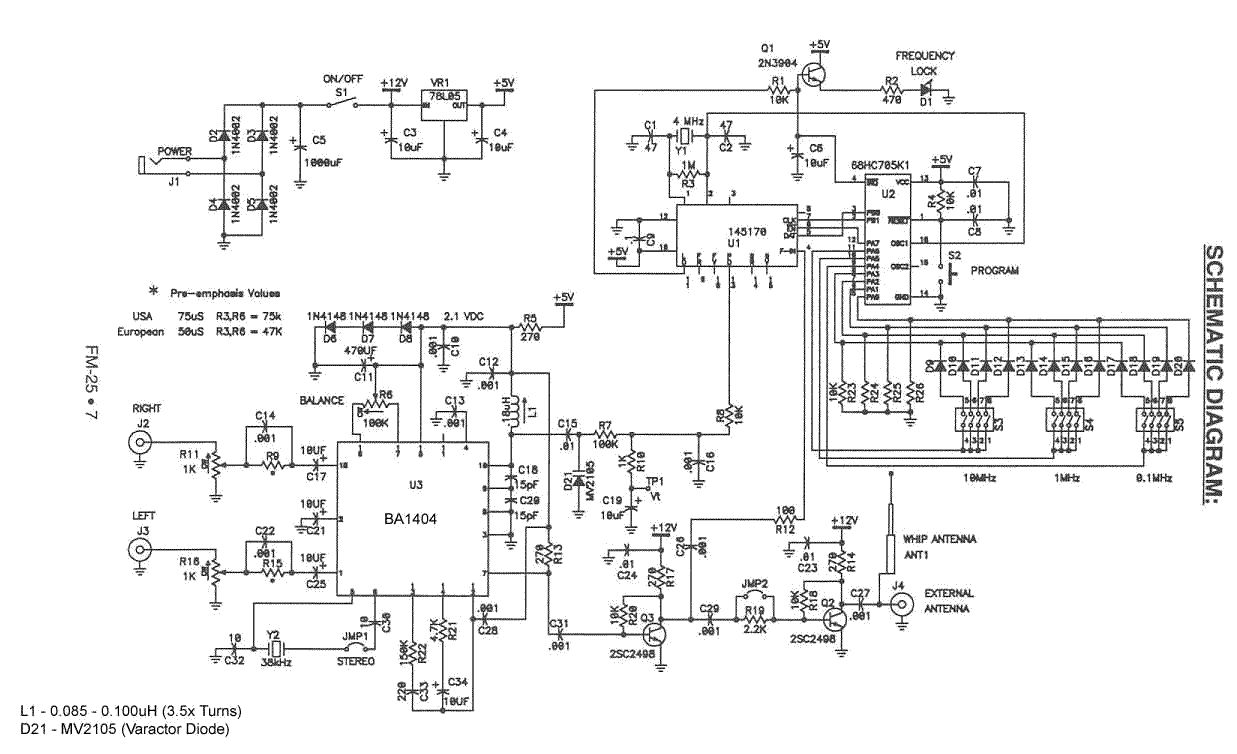 BA1404和145170立体声调频发射器