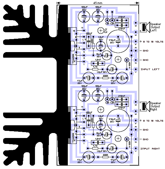 TDA2005构建20瓦立体声放大器