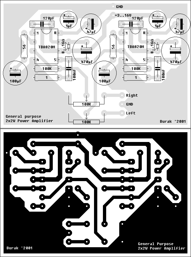 TBA820M通用2瓦立体声功率放大器