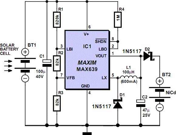 MAX639高效太阳能电池充电器