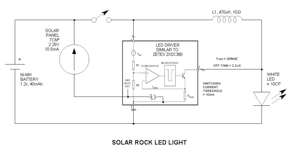 ZXSC380集成电路太阳能LED照明灯