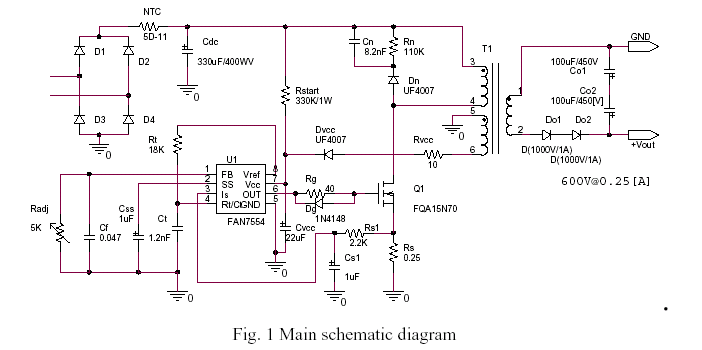 可调节反激式AC-DC转换器