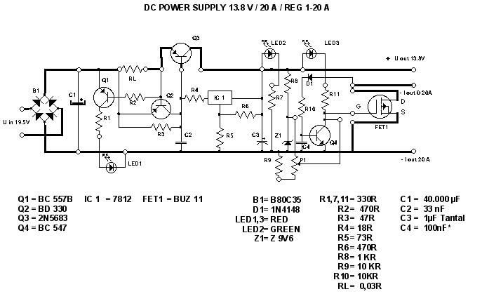 13.8V 20A直流稳压电源