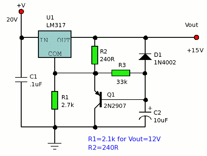 LM317和L200软启动电源
