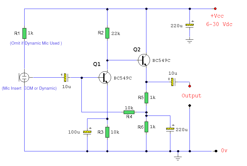 电容式麦克风前置放大器_国外电子资料_电子爱好者 12v microphone wiring diagram schematic 