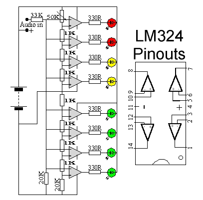 ８路LED音频电平表