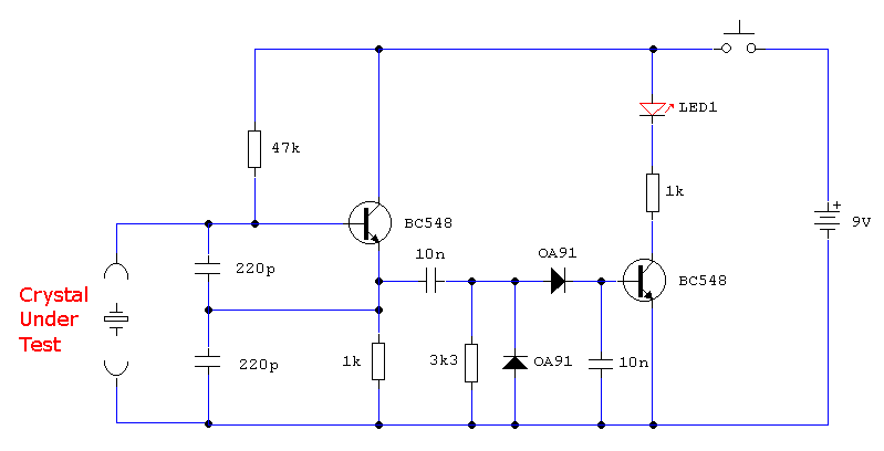 两个简单的晶体测试电路